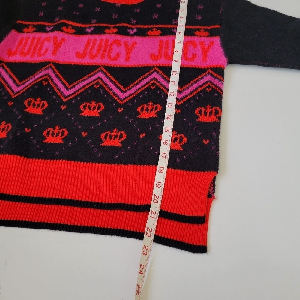 Juicy Couture Spellout Logo Chevron Crowns Sweater Small NWT Regal LiquoriceY2K - Picture 4 of 17